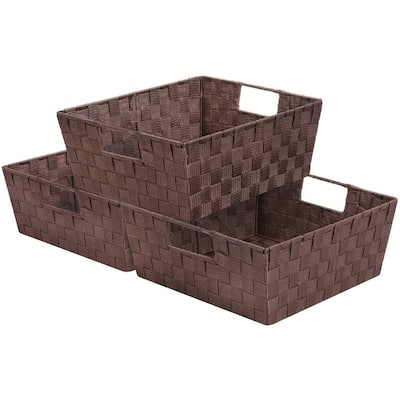 Woven Strap Tote Basket - Chocolate