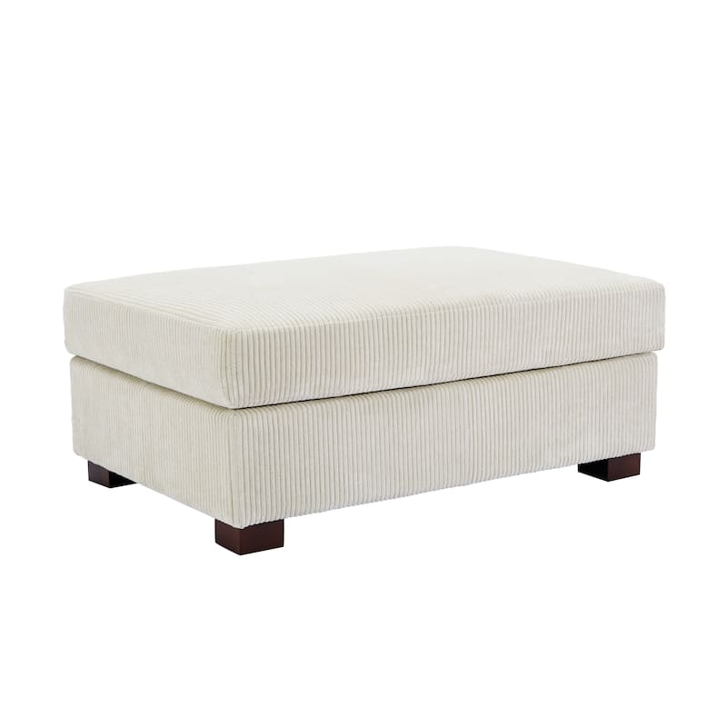 Modern Oversized striped Corduroy Ottoman