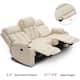 MCombo Electric Power Reclining Sofa with Heat & Massage, Faux Leather 6095/6075/6077