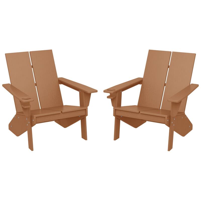 Coastin Modern Poly Adirondack Chair (Set of 2), Black