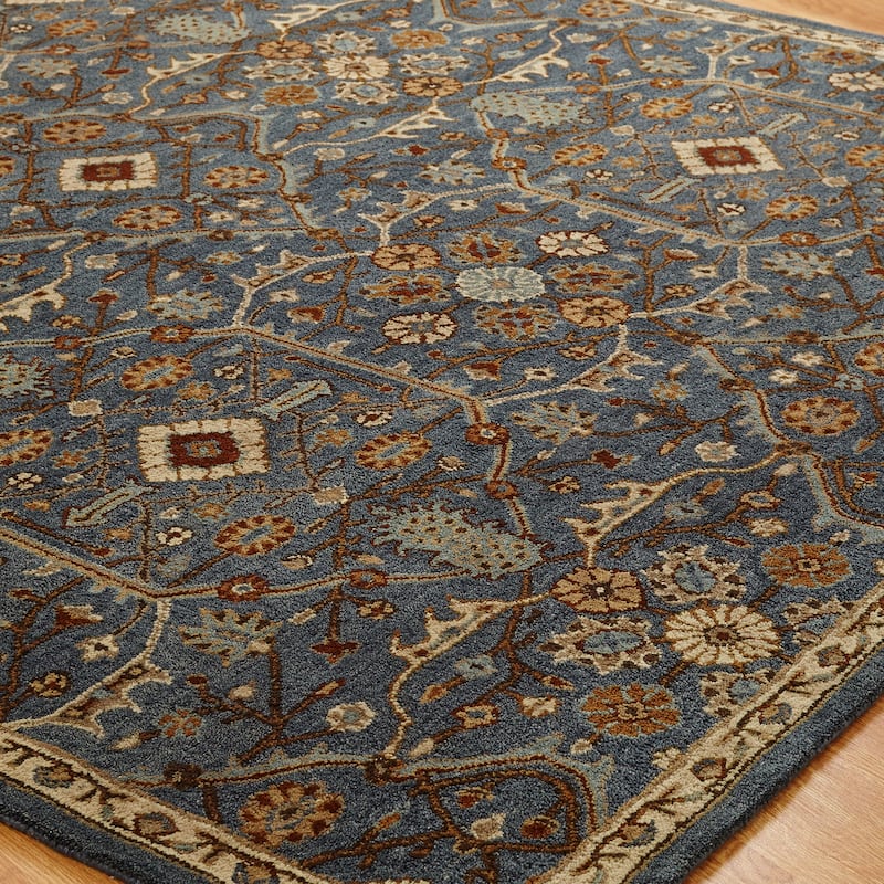 Empire Slate Blue Hand-tufted Wool Area Rug