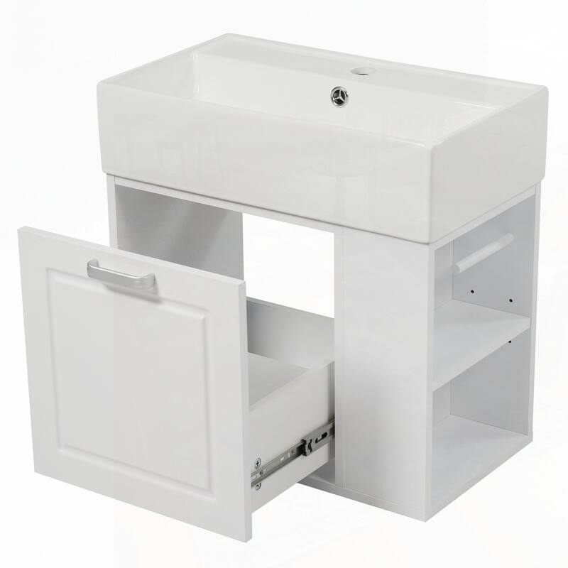21.8 inch Wall Mounted Floating Cabinet Bathroom Vanity with Sink