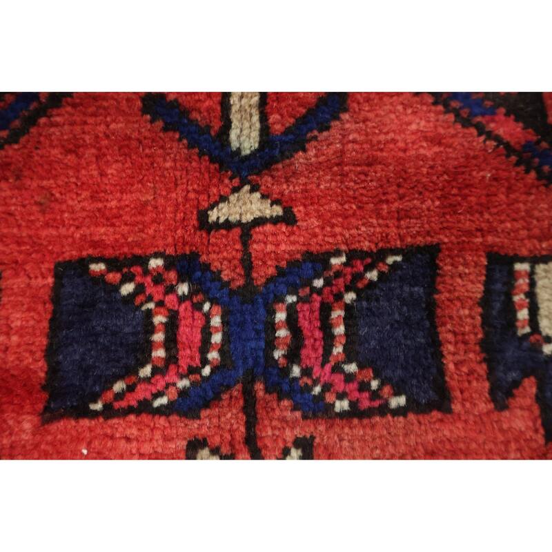 Hand Knotted Oriental 100% Wool Carpet Traditional Tribal Red Ardebil Runner Rug - 10' 6'' X 3' 8''