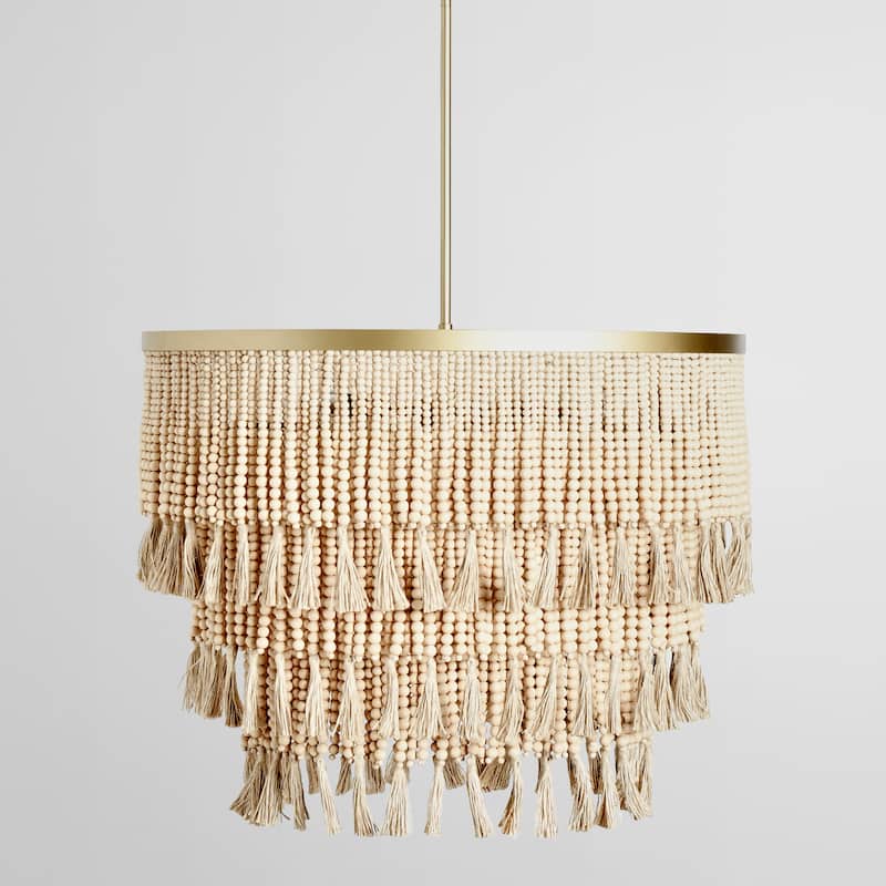 Brittany Natural Beaded Chandelier by Kosas Home