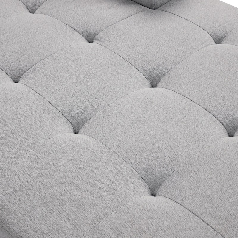 Grey 108.3'' U-Style 6-Seat Sofa with Pull-Out Bed