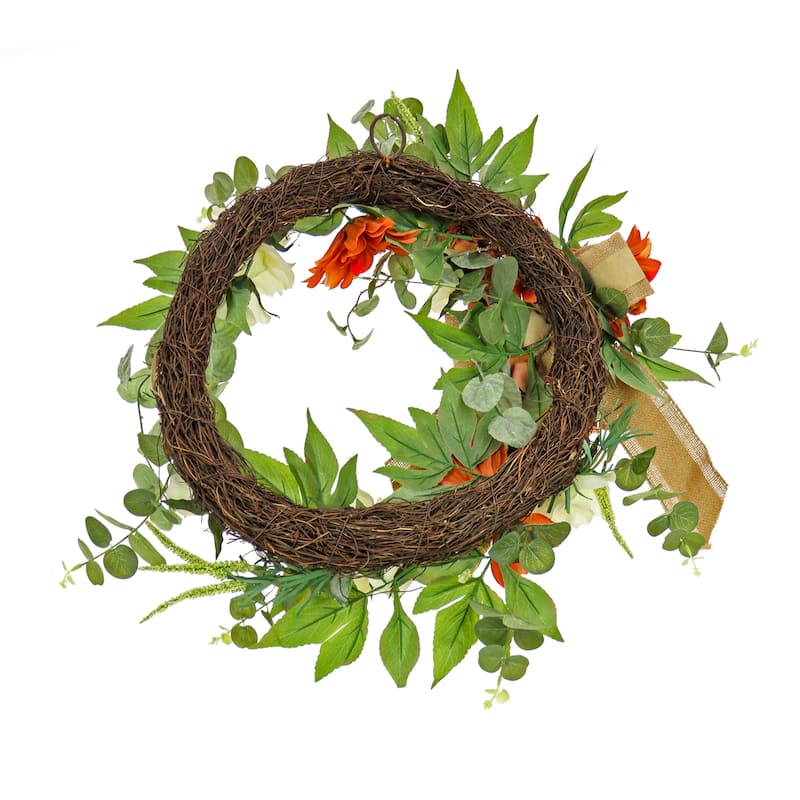 National Tree Company 2 ft. Harvest Hydrangeas and Roses Wreath - 2 ft