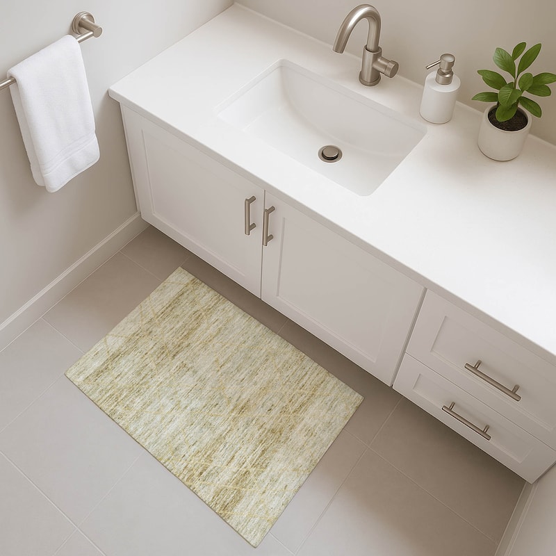 Premium Washable Super Soft Modern Global Mayfield Rug - Wheat - 1'8" x 2'6"