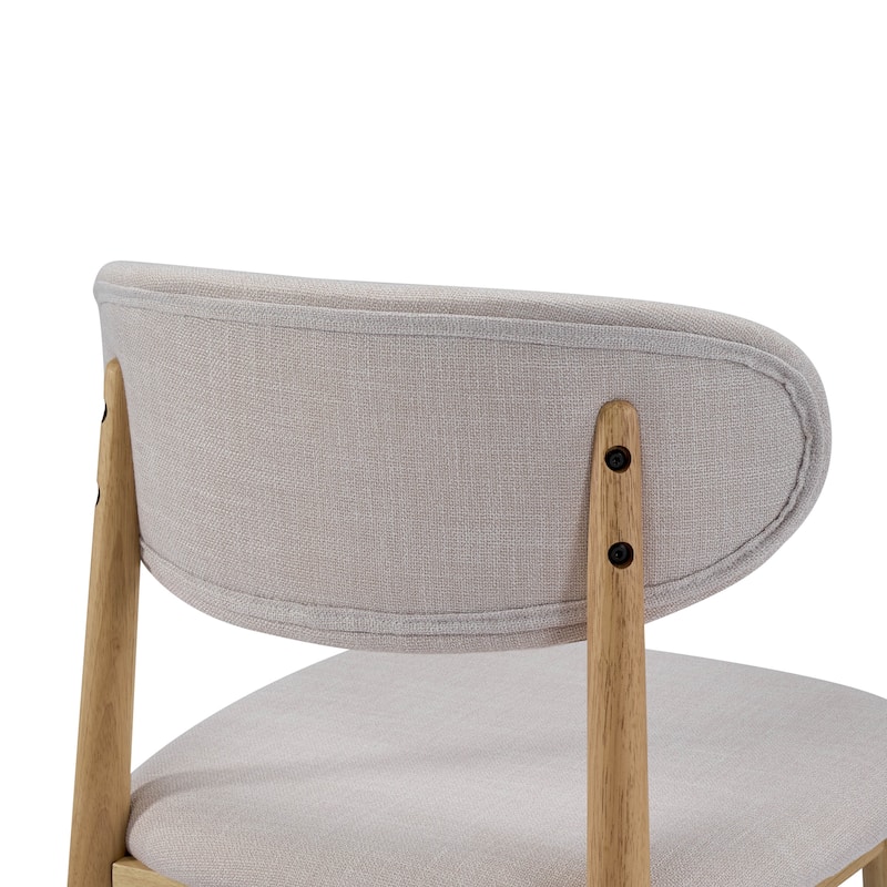 Christopher Knight Home - Caelum Upholstered Rubberwood Dining Chair with Solid Wood Legs