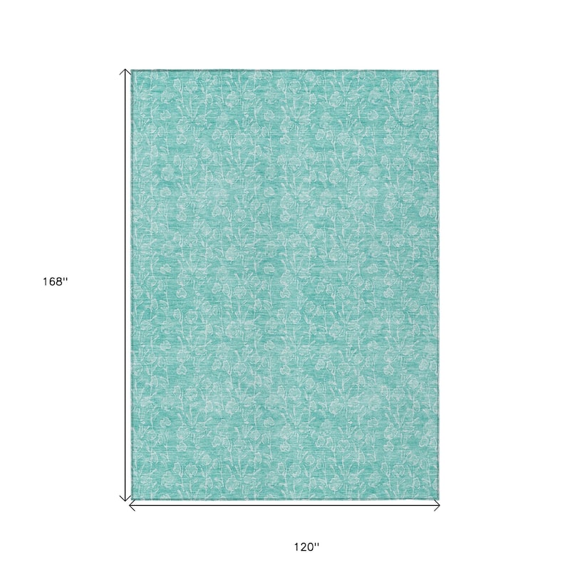 HomeRoots Floral Transitional Rectangle Outdoor Rug