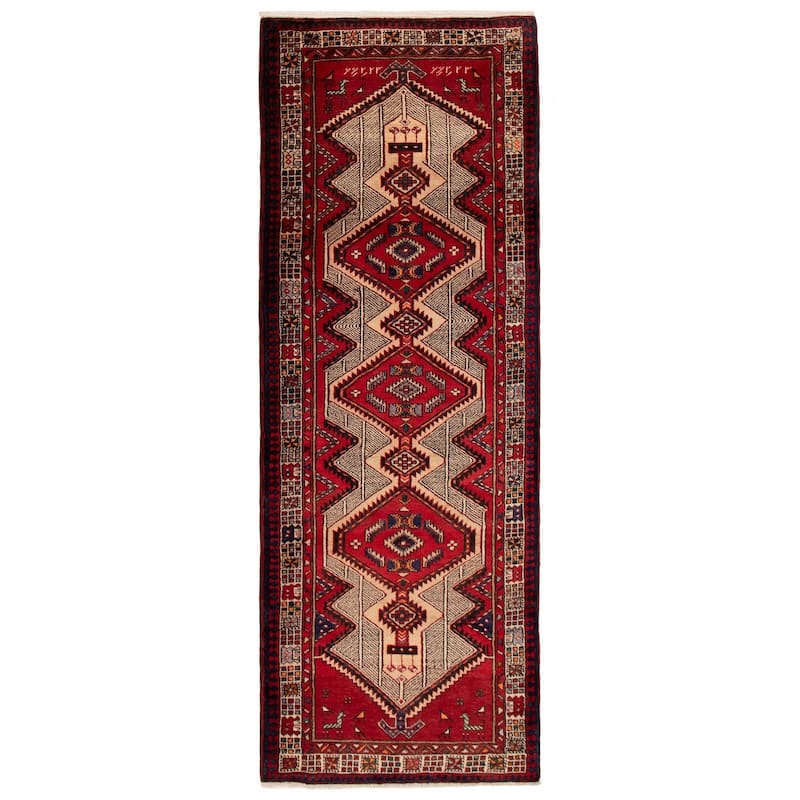 ECARPETGALLERY Hand-knotted Konya Anatolian Red Wool Rug - 3'9 x 10'6 - Red - 3'9 x 10'6