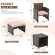 preview thumbnail 7 of 20, 5-Piece Outdoor Wicker Patio Furniture Set, PE Rattan Conversation Set with 2 Armchairs, 2 Ottomans, 1 Side Table & Cushions