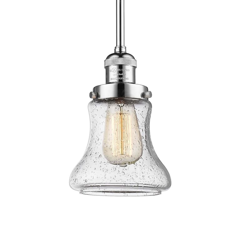 Innovations Lighting Bellmont 7" Wide Mini Pendant - Downrod - Polished Chrome / Seedy