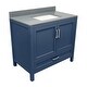 preview thumbnail 12 of 146, Nevado 37" Bathroom Vanity with Cultured Marble Vanity Top Sink in White with White Basin