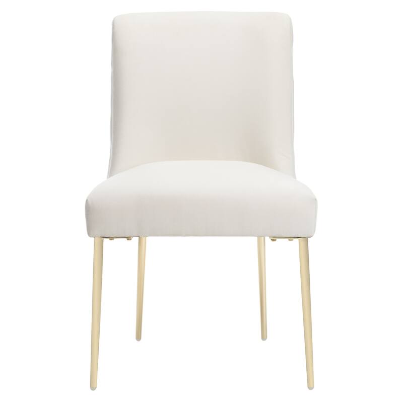 SAFAVIEH Couture Melonie Velvet Accent Chair - Mustard / Brass - 28"x23"x35.3" - 28" W x 23" D x 35" H - 28Wx23Dx35H