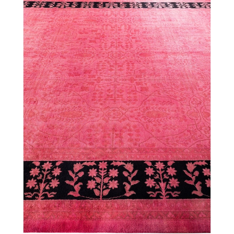 Overdyed, One-of-a-Kind Hand-Knotted Area Rug - Pink - 10' 1" x 13' 6"