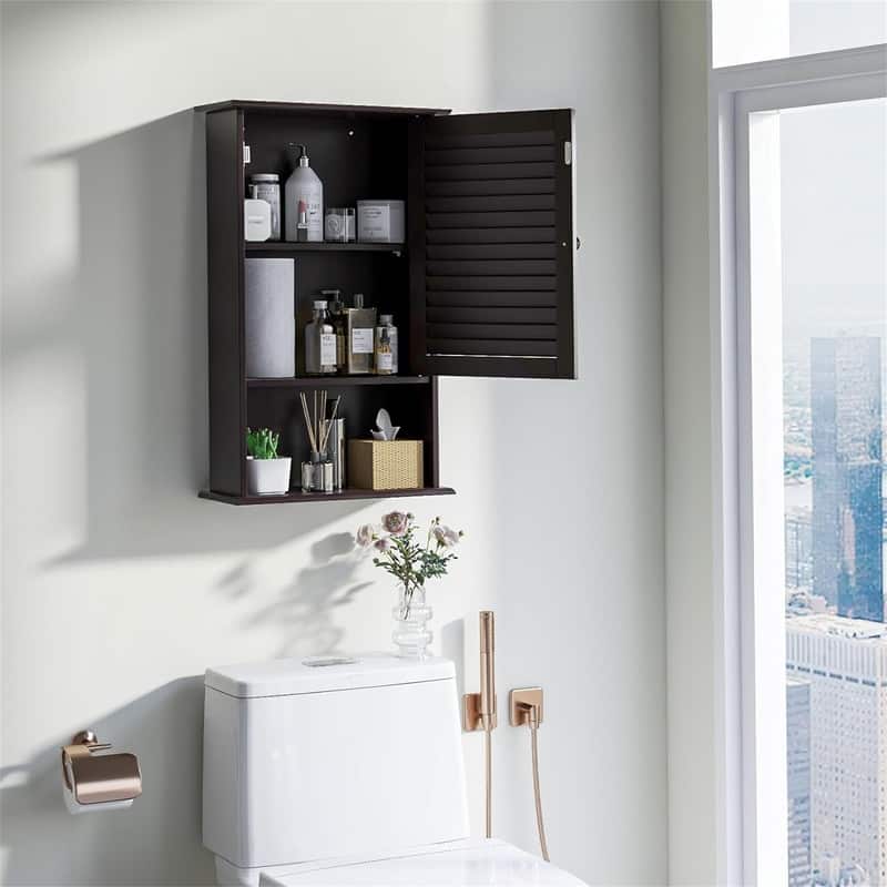 Wall Bathroom Storage Cabinet - 6.5"D x 16.5"W x 27.5"H