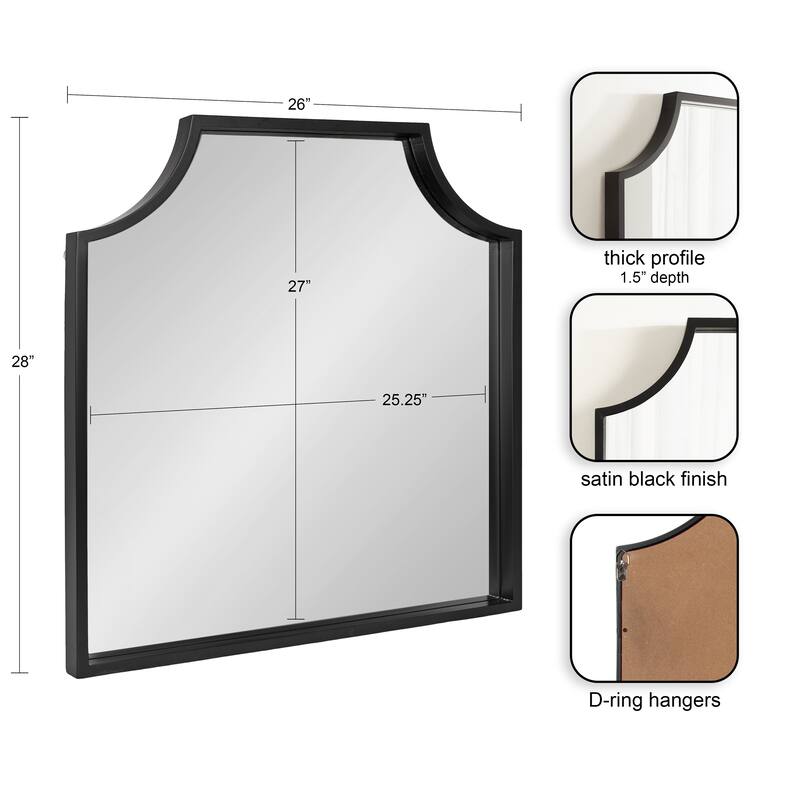 Kate and Laurel Travis Scalloped Arch Framed Wall Mirror