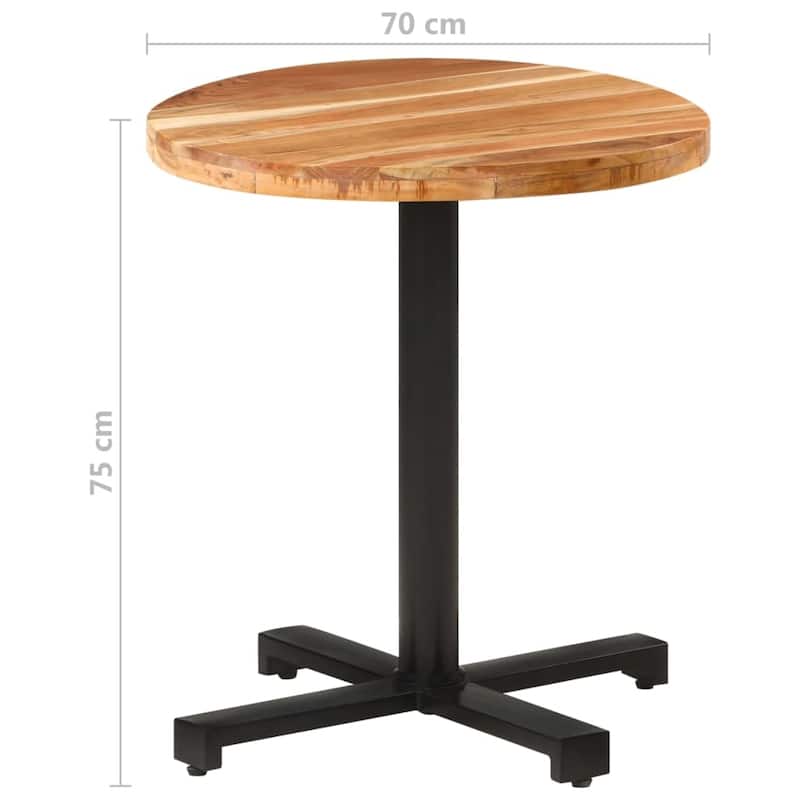 vidaXL Bistro Table Round Ã˜27.6"x29.5" Solid Acacia Wood