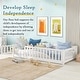 preview thumbnail 56 of 78, Twin/Full/Queen Size Floor Bed with Safety Guardrails, Toddler Floor Bed for Girls and Boys