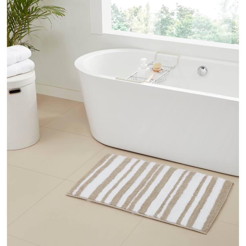 Better Trends Marrakesh Reversible 100% Polyester Tufted Bathroom Rugs – Ultra Soft, Water Absorbent, Machine Washable Bath Mats