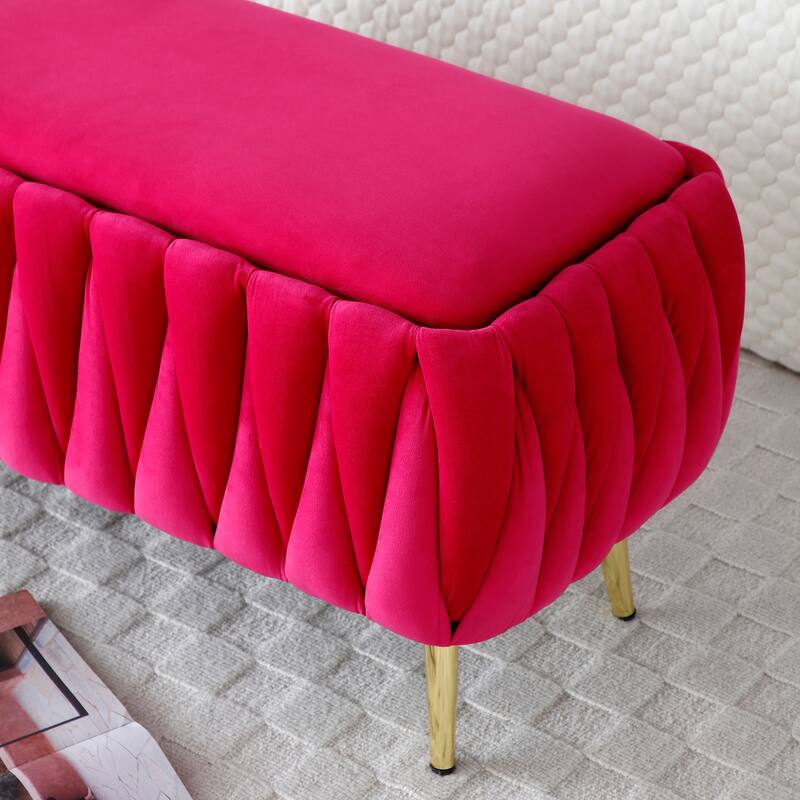 Fabric Ottoman Storage Bench, Window Bench Vanity Bench
