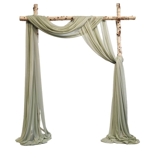 slide 2 of 12, 3 Panels Wedding Arch Draping Fabric, 2.5x19.5 ft Chiffon Draping Fabric, Wedding Arbor Drapery for Ceremony Reception Green