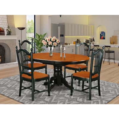 Vintage 5 Piece Dining Set - Linen White Table & Chairs - Kitchen Dining Room Set