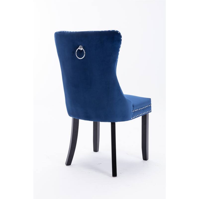 Tufted Solid Wood Velvet Dining Chair,2-Pcs Set