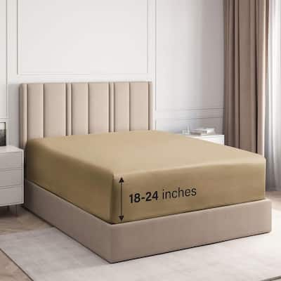 CGK Linens Microfiber Extra Deep Pocket 18" - 24" Inch Fitted Sheet