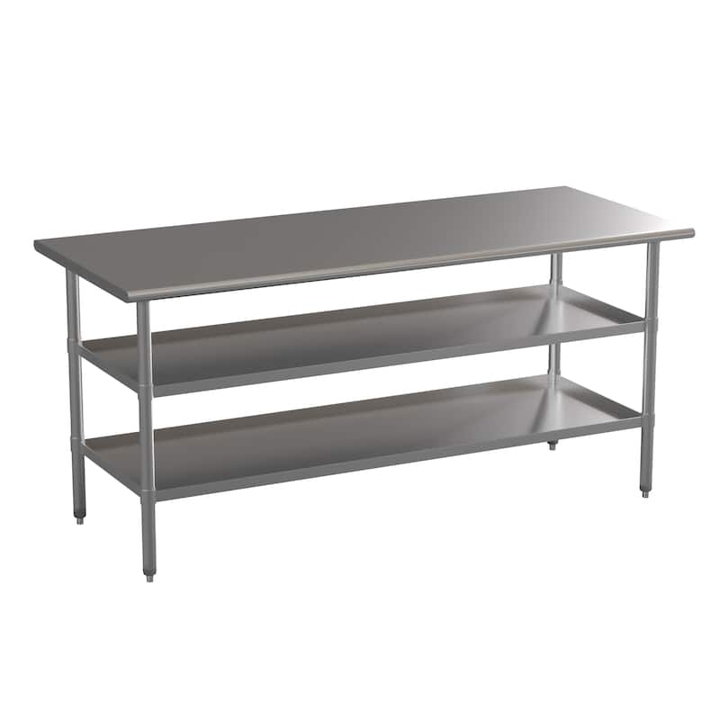 NSF Certified Commercial 18-Gauge Stainless Steel Work and Prep Table