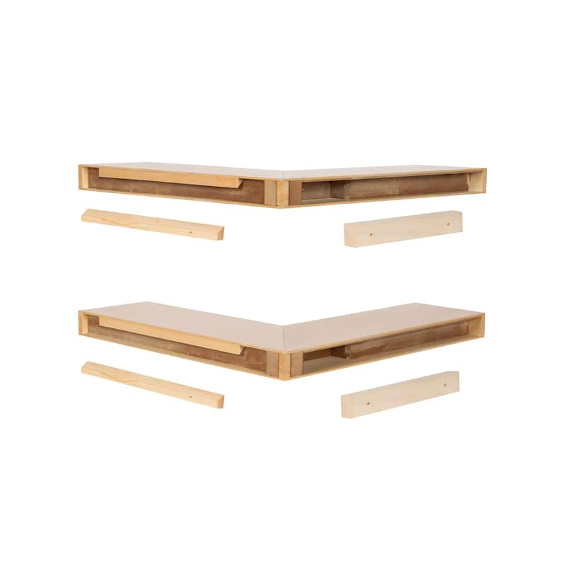 Kate and Laurel Havlock Wood Shelf Set