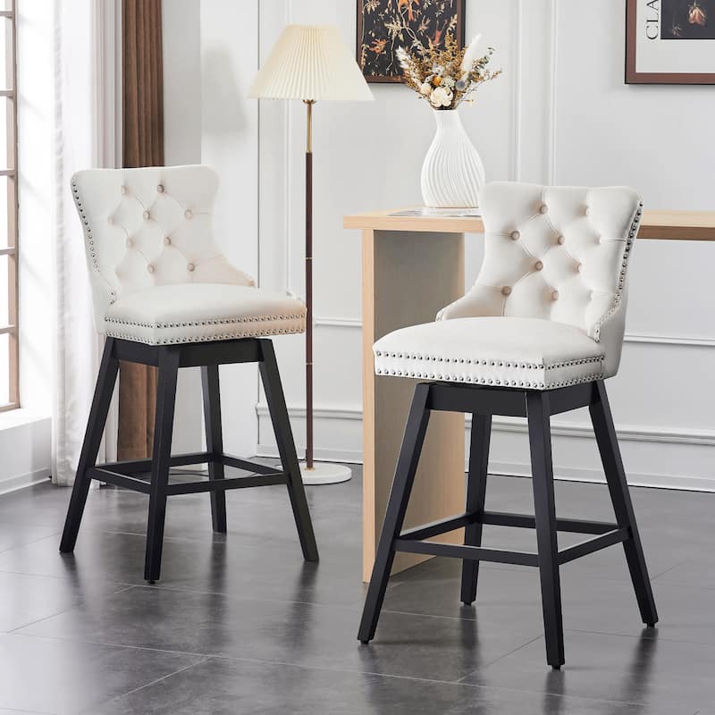 26"/29" Velvet Swivel Counter and Bar Height Stools (Set of 1/2/3/4)