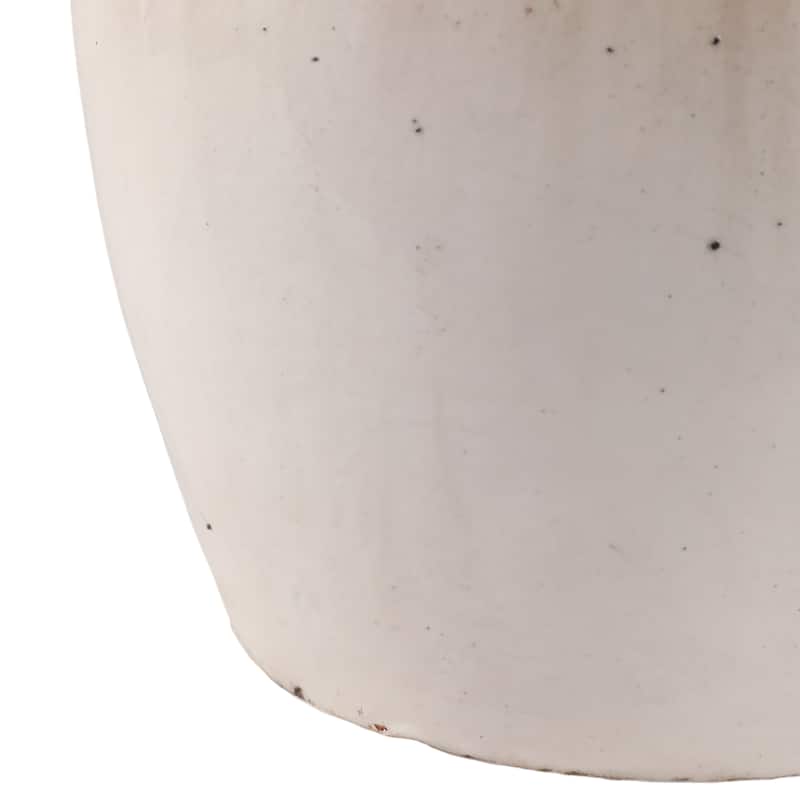 Modern Terracotta Tall Vase with Speckled Finish - Ivory & Brown