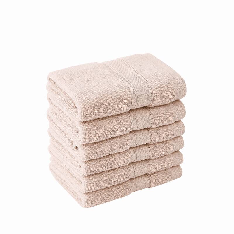 Royal Velvet Regal Plush Towel Collection - 6 Hand Towels - Blush