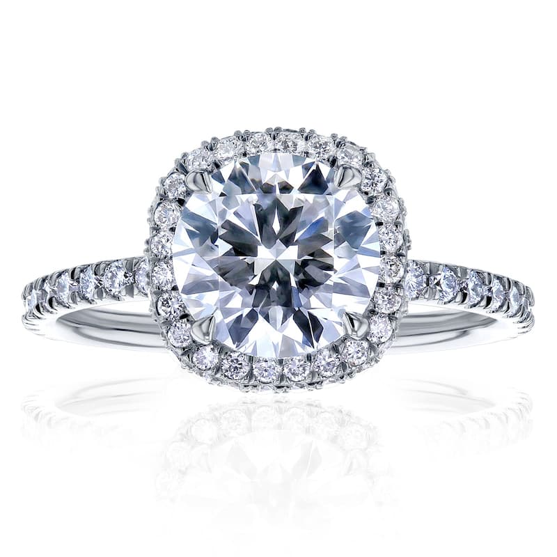 Kobelli 2.75 Carats Lab Grown Diamond Certified 14k Solid Gold Near Eternity Wrap Halo Snow Cone Ring - White - 11