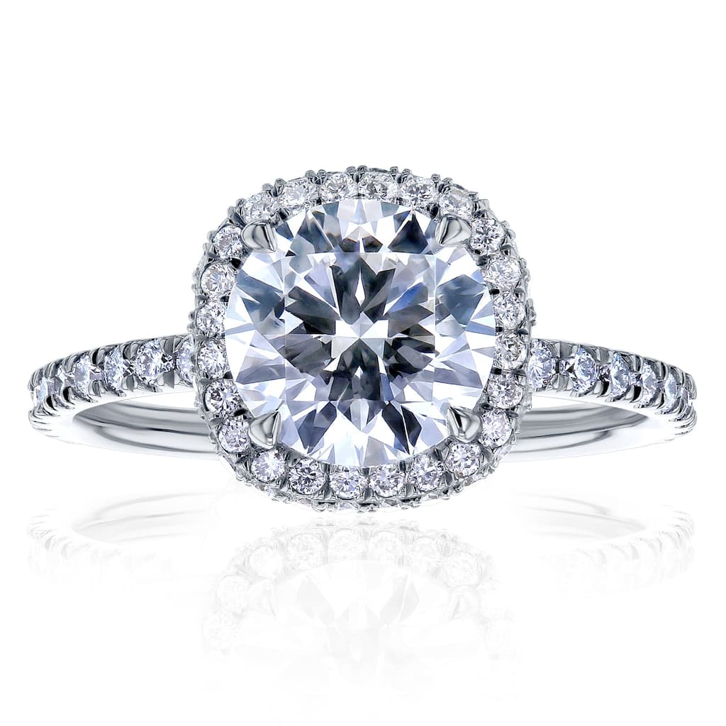 Kobelli 2.75 Carats Lab Grown Diamond Certified 14k Solid Gold Near Eternity Wrap Halo Snow Cone Ring