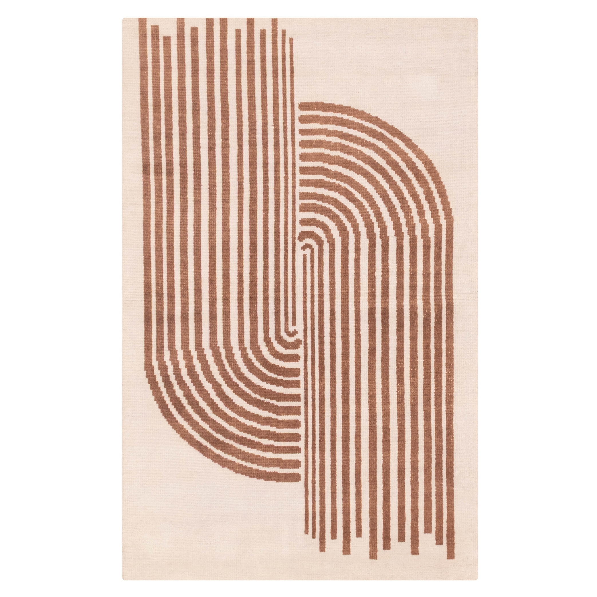 ECARPETGALLERY Hand-knotted Tangier Cream Wool Rug - 5'0 x 7'10