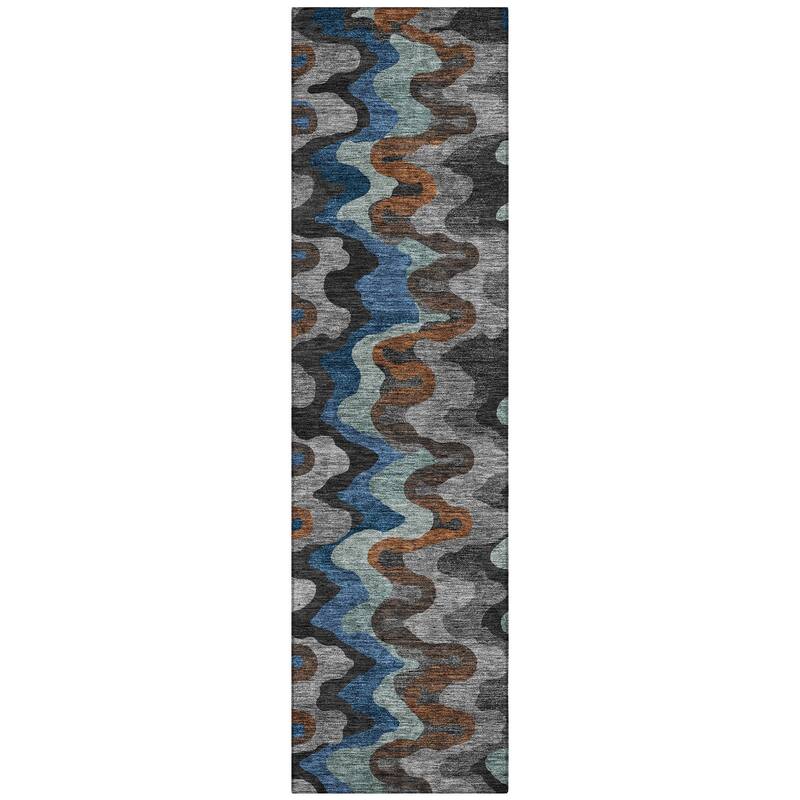 Machine Washable Indoor/ Outdoor Modern Mason Chantille Rug