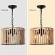 preview thumbnail 7 of 7, Bohemia Antique Wood Beaded Chandelier Adjustable Height - 13.77"