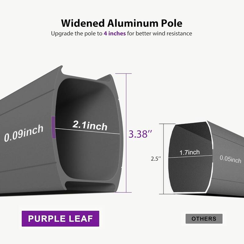PURPLE LEAF 10/12 ft Square Heavy Duty Large Offset Hanging 360°Rotation Patio Cantilever Umbrella with Base