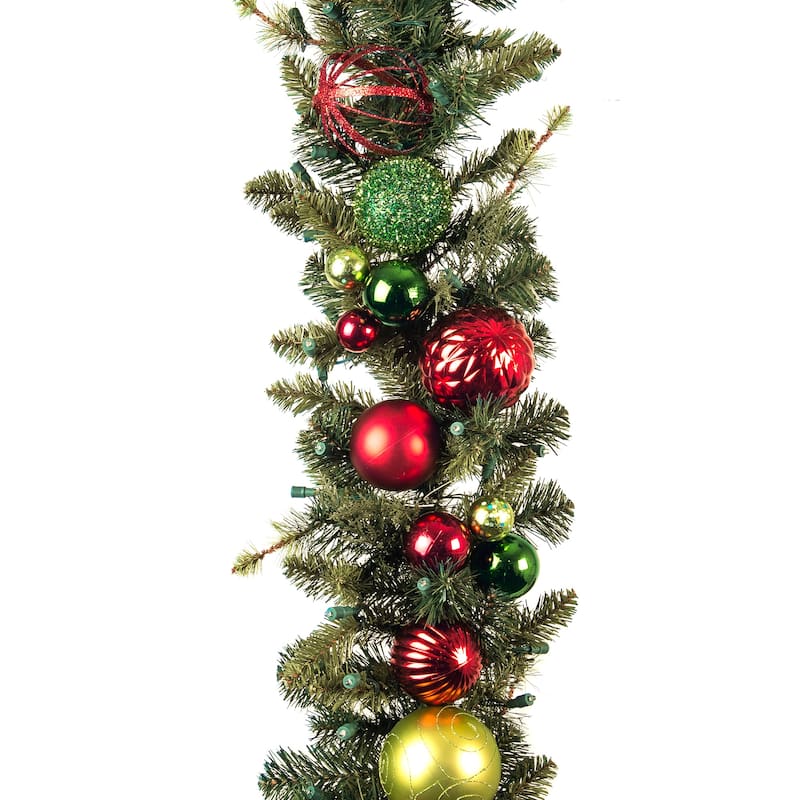 9 ft. Artificial Christmas Garland with Lights - Festive Holiday - Green