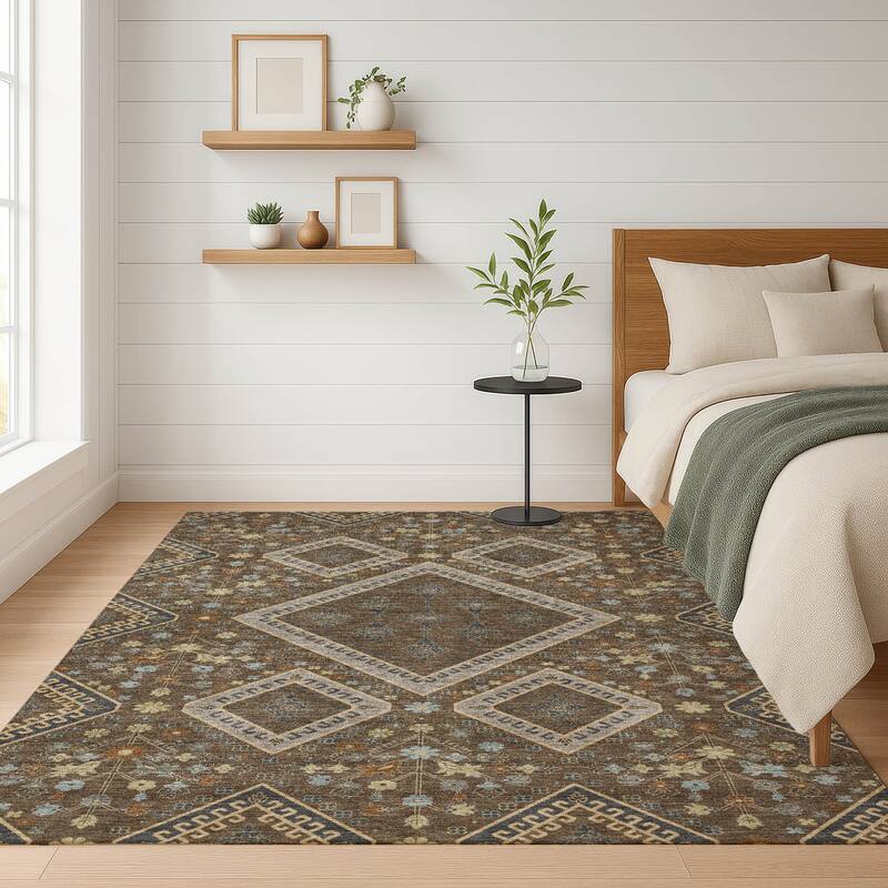 Machine Washable Indoor/ Outdoor Boho Milli Chantille Rug