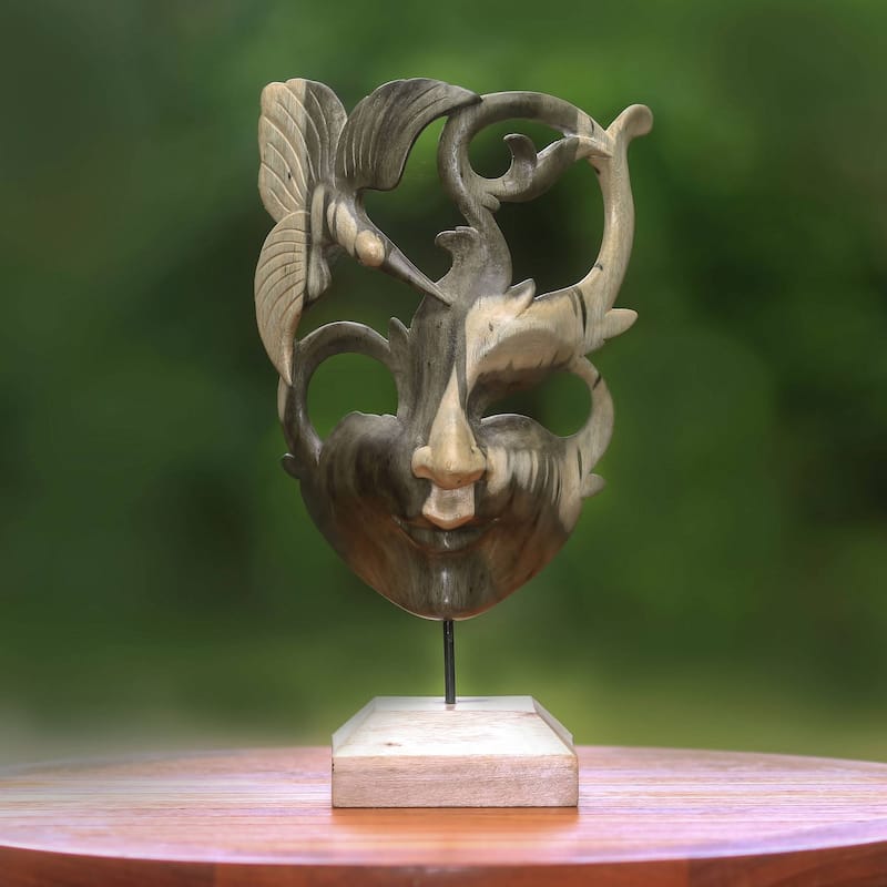 Novica Balinese Dancer Wood mask