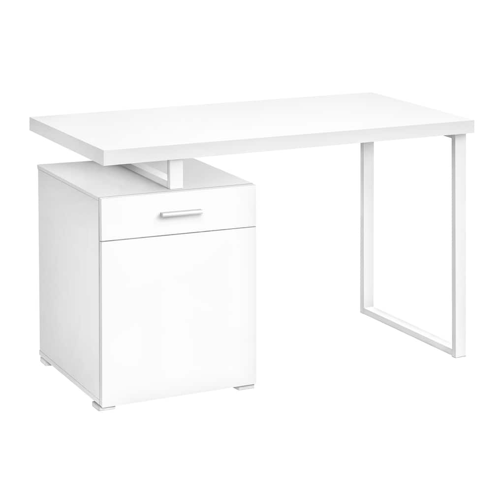 Computer Desk, Home Office, Laptop, Left, Right Set-up, Storage Drawers, 48"l, Work, White Laminate