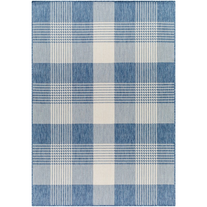 Livabliss Ravello Farmhouse Indoor/Outdoor Area Rug - 7'10" x 10' - Blue