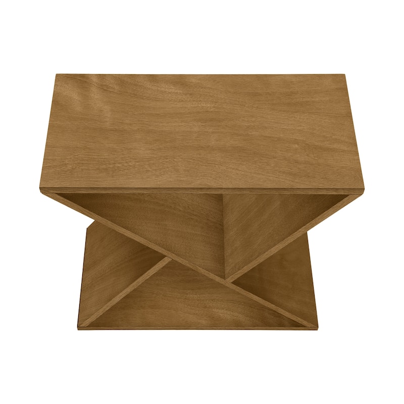 Accent Table, Side, End, Nightstand, Narrow, Small, Bedroom, Living Room, Lamp, Brown Veneer, Contemporary