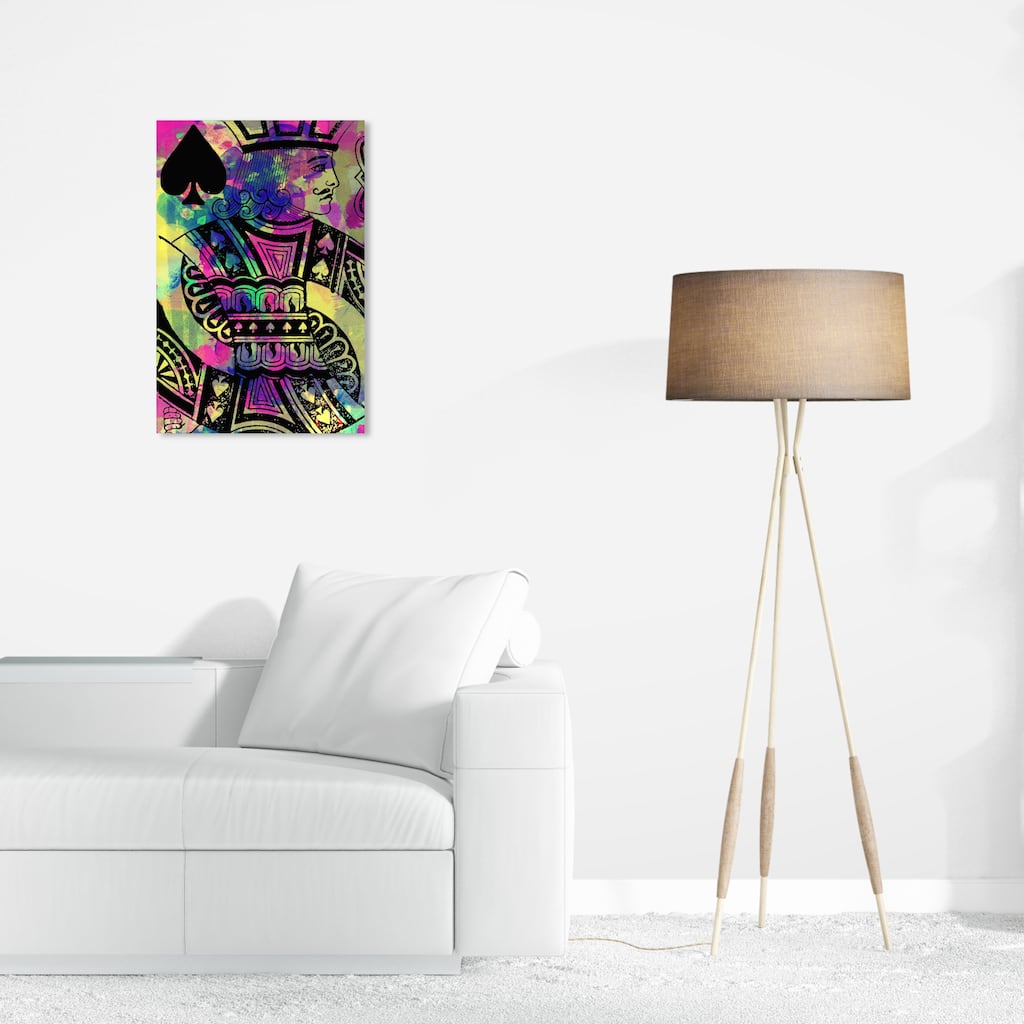 Wynwood Studio Canvas Entertainment and Hobbies Black Heart Black and Hot Pink Modern & Contemporary Wall Art Canvas Print