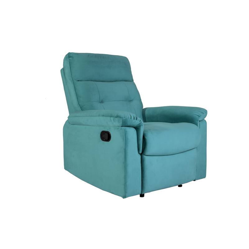 Comfortable Single Recliner with Manual Handle and Velvet Upholstery for Ultimate Relaxation