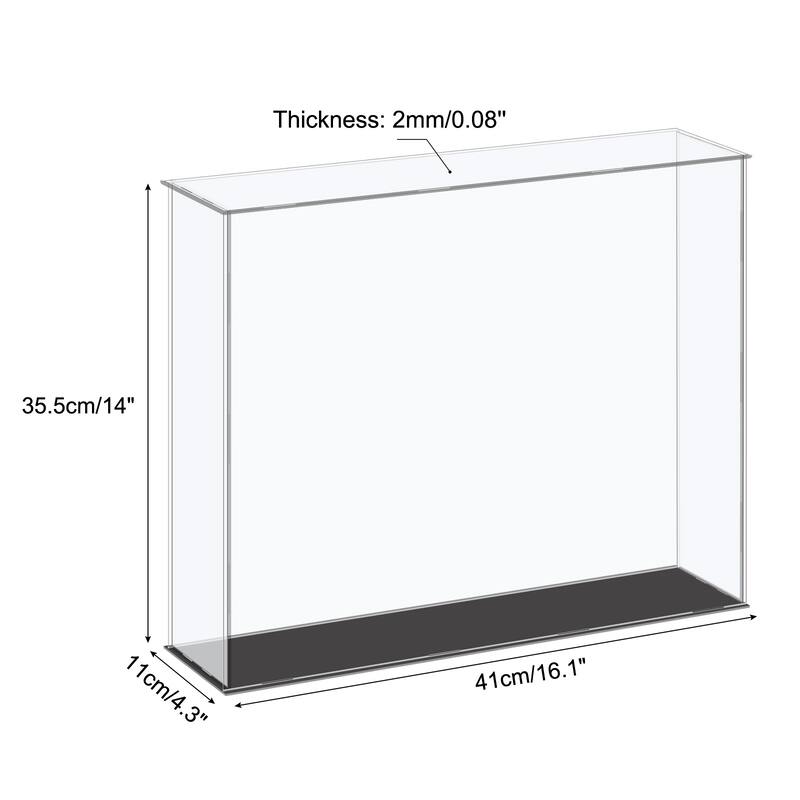 Acrylic Display Case Plastic Box Cube Storage Small Assemble Showcase - 16.1x4.3x14 Inch