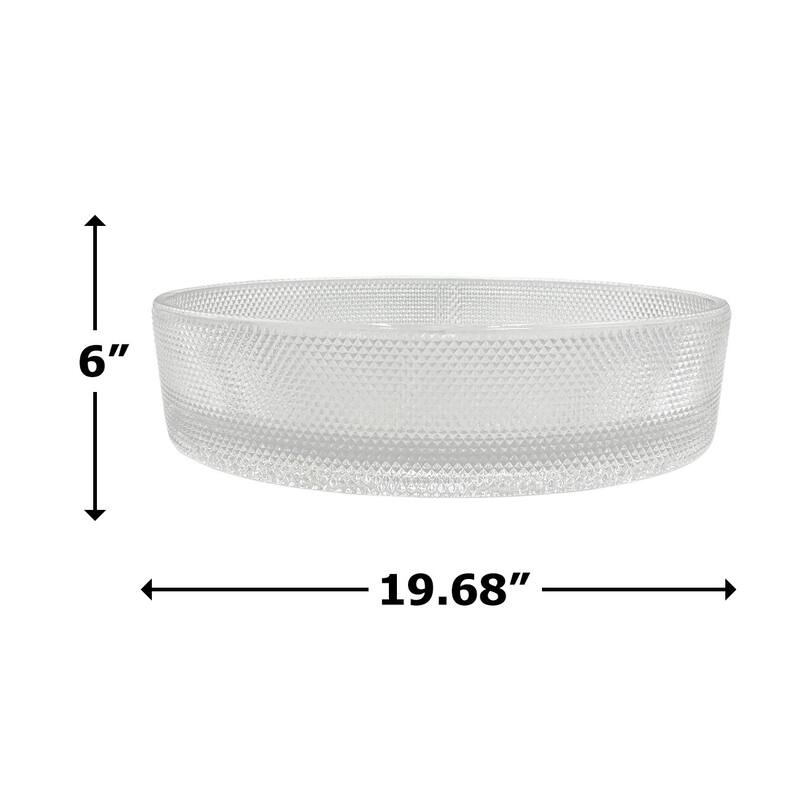 CastelloUSA Decorative 20" Oval Crystal Rectangle Glass Sink